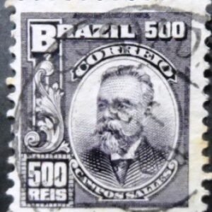 Selo postal do Brasil de 1906 Campos Salles - 143 U