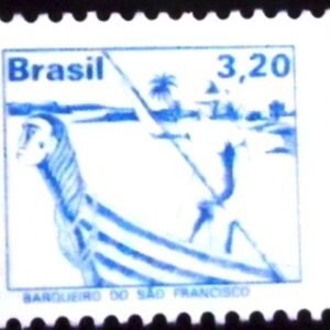 Selo postal do Brasil de 1979 Barqueiro