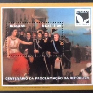Bloco postal do Brasil de 1989 Centenário da Proclamação República