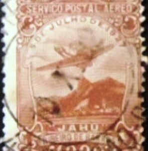 Selo postal Aéreo do Brasil de 1934 Jahu Ribeiro de Barros