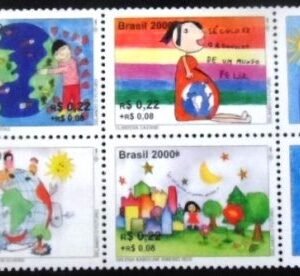 Se-tenant do Brasil de 2000 Selando o Futuro M SET P2 CV