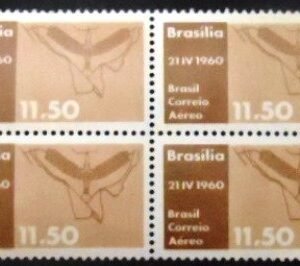 Quadra de selos do Brasil de 1960 Plano Piloto