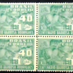 Quadra de selos postais do Brasil de 1943 José Barbosa Rodrigues M QD