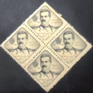 Quadra de selos postais do Brasil de 1946 Saldanha da Gama