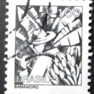 Selo postal do Brasil de 1976 Bananeiro