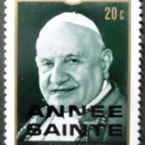 Selo postal de Ruanda de 1975 Pope John XXIII overprint 20 N