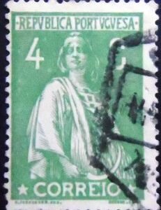 Selo postal de Portugal de 1919 Ceres