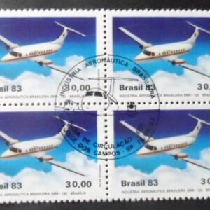 Quadra de selos do Brasil de 1983 EB 120 Brasília