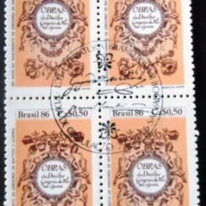 Quadra de selos postais do Brasil de 1986 Gregório de Mattos