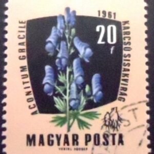 Selo postal da Hungria de 1961 European Monkshood U A