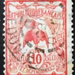 Selo postal da Nova Caledônia de 1905 Kagu