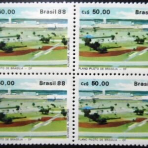 Quadra de selos postais do Brasil de 1988 Plano Piloto de Brasília MZC