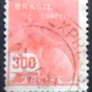 Selo postal do Brasil de 1929 Mercúrio 300