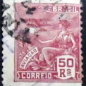 Selo postal do Brasil de 1930 Aviação 50
