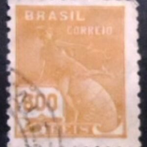 Selo postal do Brasil de 1931 Mercúrio e Globo 600