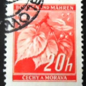 Selo postal da Boêmia e Morávia de 1939 Lime tree branch 20h