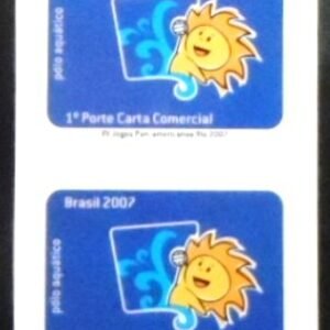 Par de selos postais do Brasil de 2007 Polo Aquático