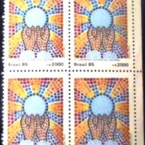 Quadra de selos postais do Brasil de 1985 XI Congresso Eucarístico