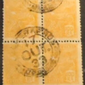 Quadra de selos postais do Brasil 1931 Aviação 100