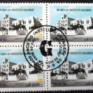 Quadra de selos postais do Brasil de 1990 Instituto Granbery