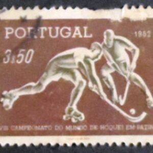 Selo postal de Portugal de 1952 Roller Hockey - 781 U