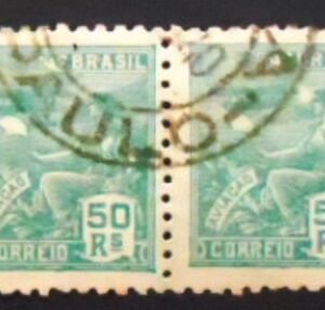 Par de selos postais do Brasil de 1939 Aviação