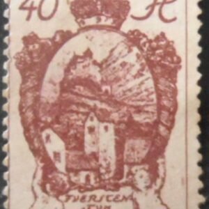 Selo postal de Liechtenstein de 1920 Gutenberg castle