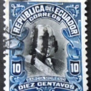 Selo postal do Equador de 1917 Pres. Dr. Garcia Moreno