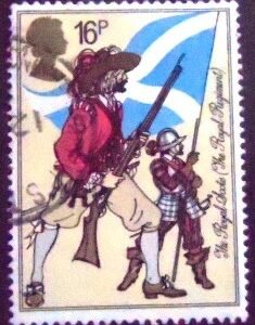 Selo postal do Reino Unido de 1983 Musketeer and Pikeman
