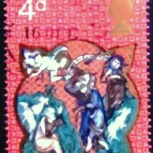 Selo postal do Reino Unido de 1970 Shepherds and Apparition of Angel