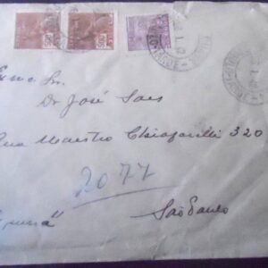 Envelope circulado em 1942 Araraquara x São Paulo