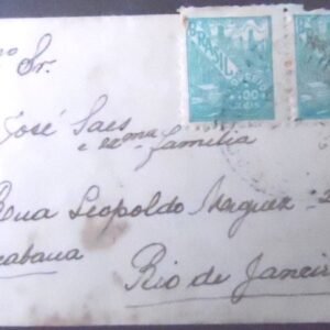 Envelope circulado em 1943 São Paulo x Rio de Janeiro