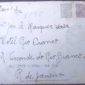 Envelope circulado em 1943 entre Araraquara x Rio de Janeiro