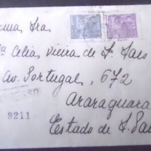 Envelope circulado em 1943 São Paulo x Araraquara