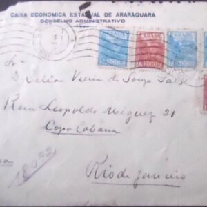 Envelope circulado em 1944 Araraquara x Rio de Janeiro