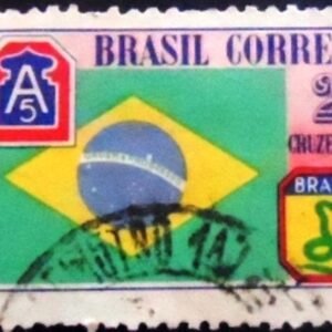 Imagem similar à do selo postal do Brasil de 1945 Bandeira Brasileira U