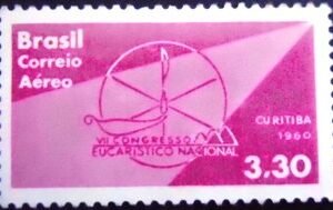 Selo postal do Brasil de 1960 Congresso Eucarístico