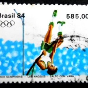 Selo postal do Brasil de 1984 Salto com vara