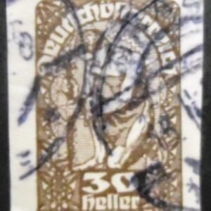 Selo postal da Áustria de 1920 Allegory 30