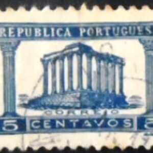 Selo postal de Portugal de 1935 Temple of Diana