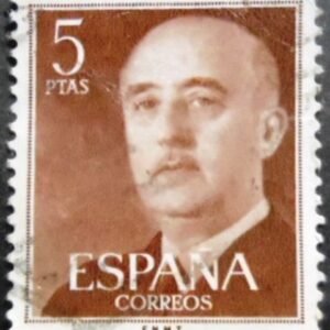 Selo postal da Espanha de 1955 General Franco 5