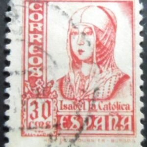 Selo postal da Espanha de 1937 Isabel the Catholic