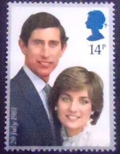 Selo postal do Reino Unido de 1981 Charles and Diana
