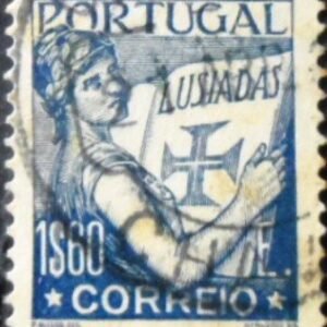 Selo postal de Portugal de 1933 Lusiadas 1$60
