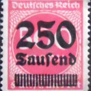 Selo postal da Alemanha Reich de 1923 Surcharge 250T on 500m