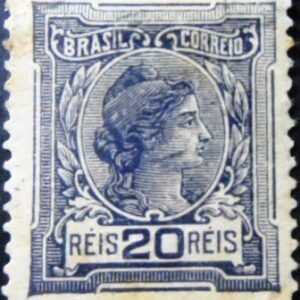 Selo postal do Brasil de 1918 Alegoria República 20 - 155 U