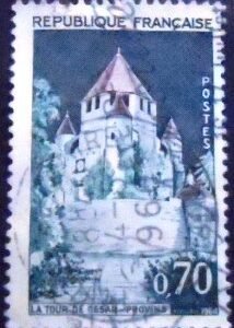 Selo postal da França 1964 The Tower of Caesar