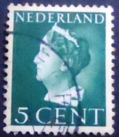 Selo postal da Holanda de 1940 Queen Wilhelmina 5