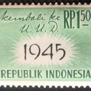 Selo postal comemorativo da Indonesia Readoption of 1945 Constitution 75