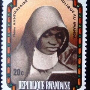 Selo postal comemorativo da Ruanda de 1976 - Sister Yohanna